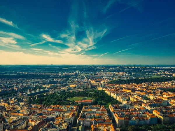 Letecký pohled na Riegrovy sady — Stock fotografie