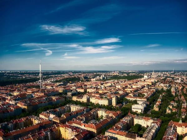 Aerial view of zizkov tv tower — Stock Photo, Image