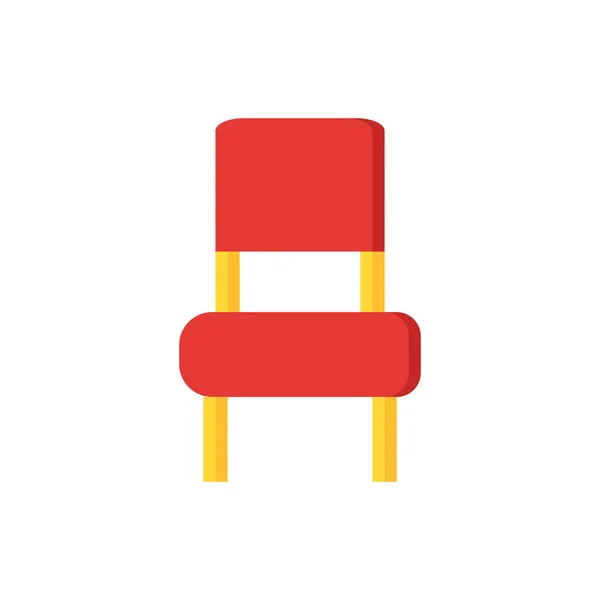 เก้าอี้ของมุมมองด้านหน้า เวกเตอร์ไอคอนสไตล์แบน - เวกเตอร์ — ภาพเวกเตอร์สต็อก