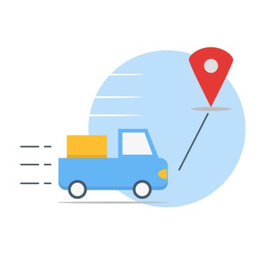 teslimat kavramı wiyh araba düz stil illüstrasyon - vektör