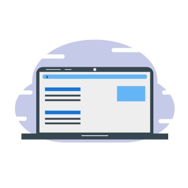 Güvenli bağlantı ile web tarayıcısında bilgi arama için dizüstü bilgisayar 