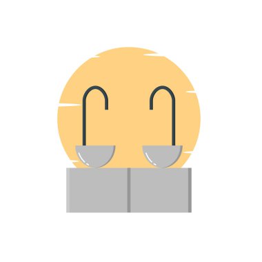 Lavabo, keran düz illüstrasyon - vektör