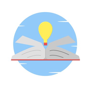 Açık kitap, Okuma, eğitim, illüstrasyon - vektör