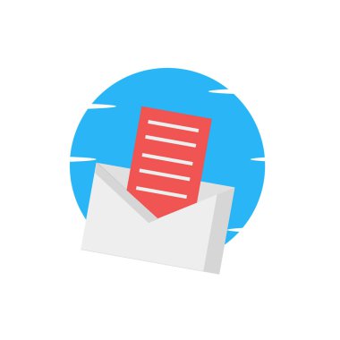 Düz illüstrasyon açmak için e-posta - vektör