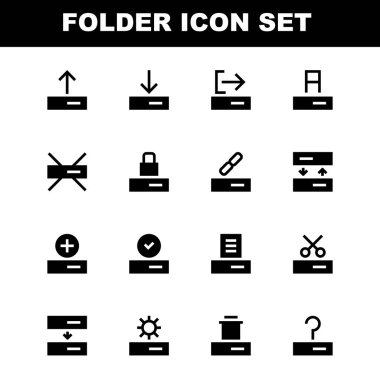 Klasörler kümesi 32x32 piksel glif stil simgesi-vektör