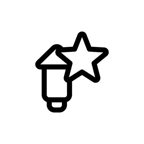 Petárda Csillag Újév Ikon Logo Vector Boldog Évet — Stock Vector