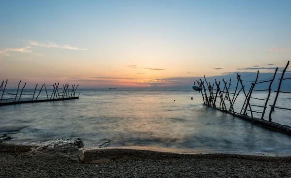 Panorama krásný západ slunce na moři. — Stock fotografie