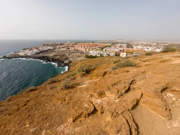 Spectacular coastal view of Playa Amarilla with desert landscape. — Stock Photo, Image