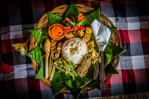 Traditionele Balinese maaltijd Stockfoto