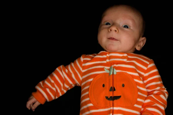 Baby Hayden on Black at Three Months Old — Stock Photo, Image