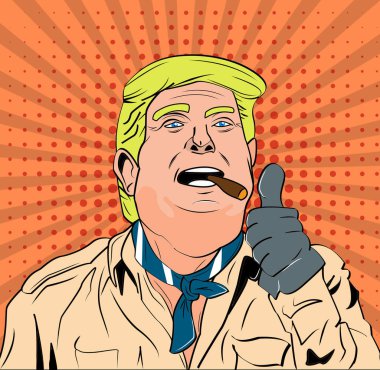 Trump Başparmağını kaldırıyor.
