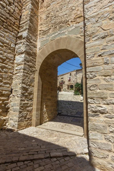 Montfalco Murallat Bejárata Montfalc Murallat Segarra Régióban Található Egy Domb — Stock Fotó