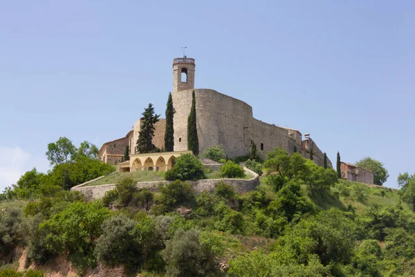 Montfalco Murallat Located Segarra Region Perched Top Hill Example Medieval — Stock Photo, Image