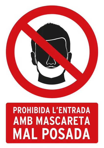 Niet Voorzien Van Onjuist Aangebrachte Gezichtsmasker Poster Deze Poster Het — Stockfoto