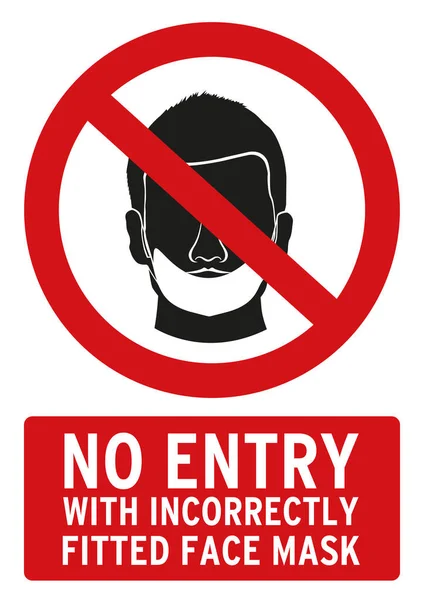 Entry Miscorrectly Fit Face Mask Poster Poster English Language — Stock fotografie