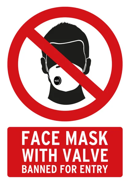 Gesichtsmaske Mit Ventil Für Einlass Plakat Verboten Dieses Poster Ist — Stockfoto