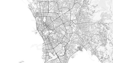 Manila City Map. Minimalist black and white line art poster for printing, wallpaper, wall art for home and office decor
