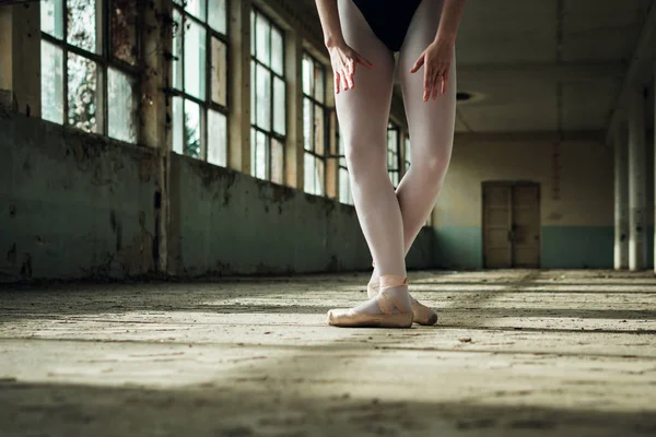 Close-up photo of ballerinas legs in third position. Ballet concept — Stock Photo, Image