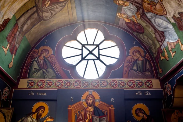Serbia Vlasotince Agosto 2020 Deesis Una Representación Icónica Tradicional Cristo — Foto de Stock