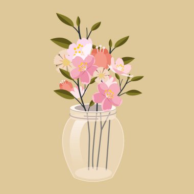 vazo çiçekler, sadece vektör illüstrasyon