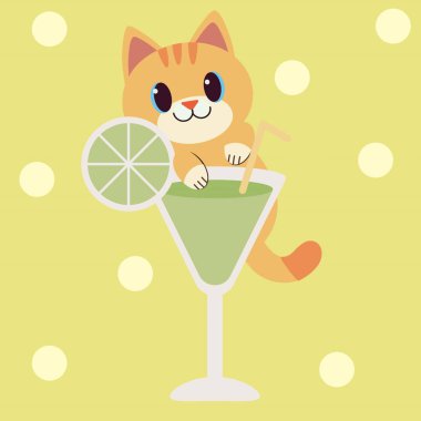 cam kedi, sadece vektör illüstrasyon