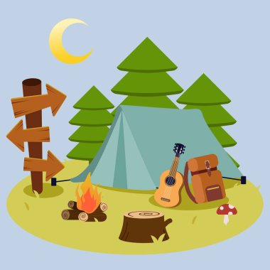 kamp sadece vektör illüstrasyon  