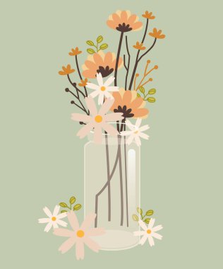 vazo çiçekler, sadece vektör illüstrasyon