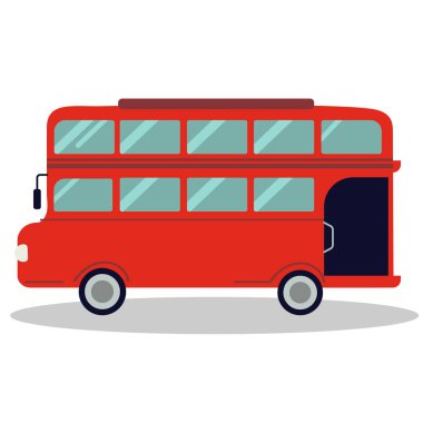 Çift katlı otobüs, sadece vektör illüstrasyon