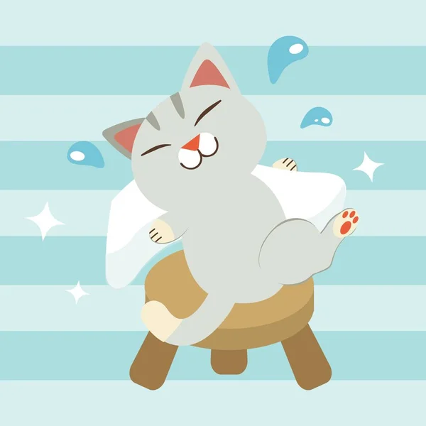 Katze Onsen Einfach Vektorillustration — Stockvektor