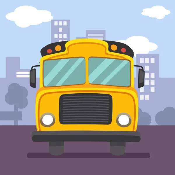 Yellow School Bus Simply Vector Illustration — Stock Vector