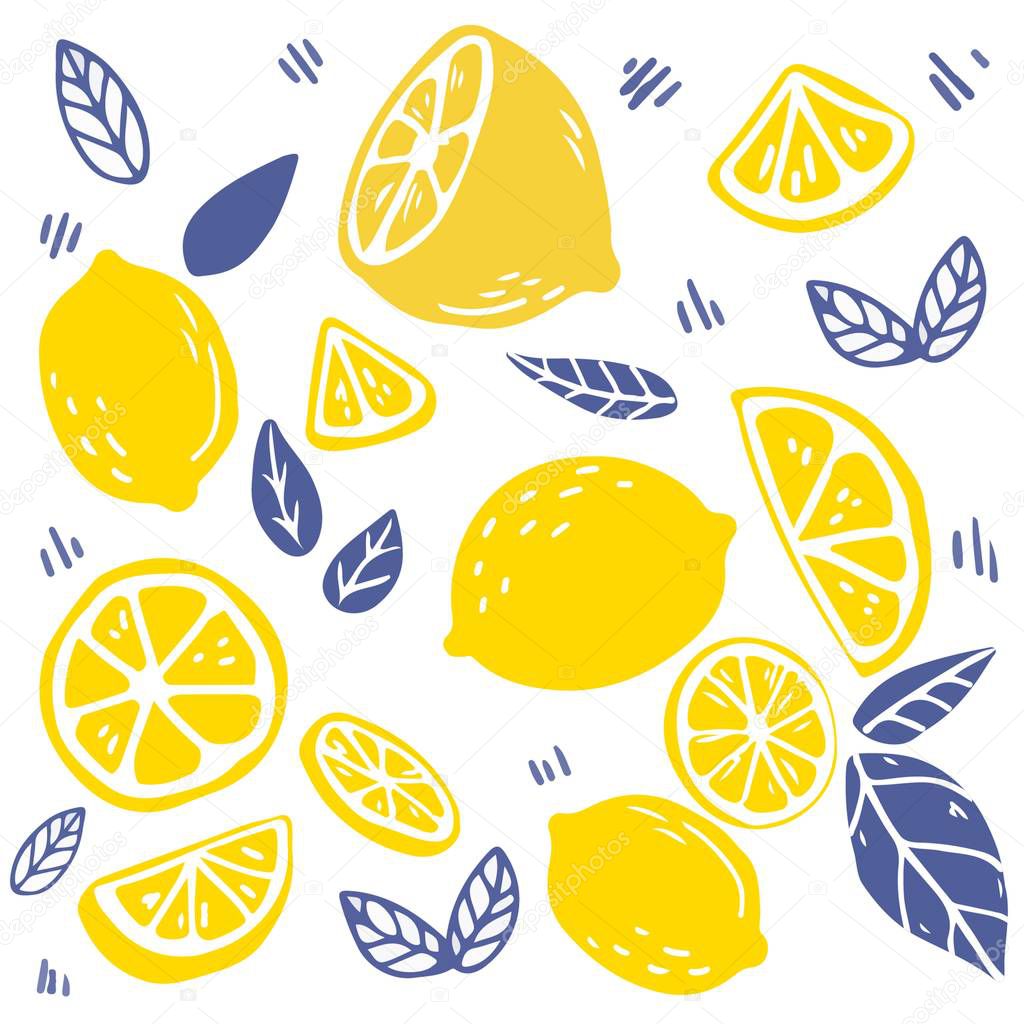 lemons seamless pattern, simply vector illustration  