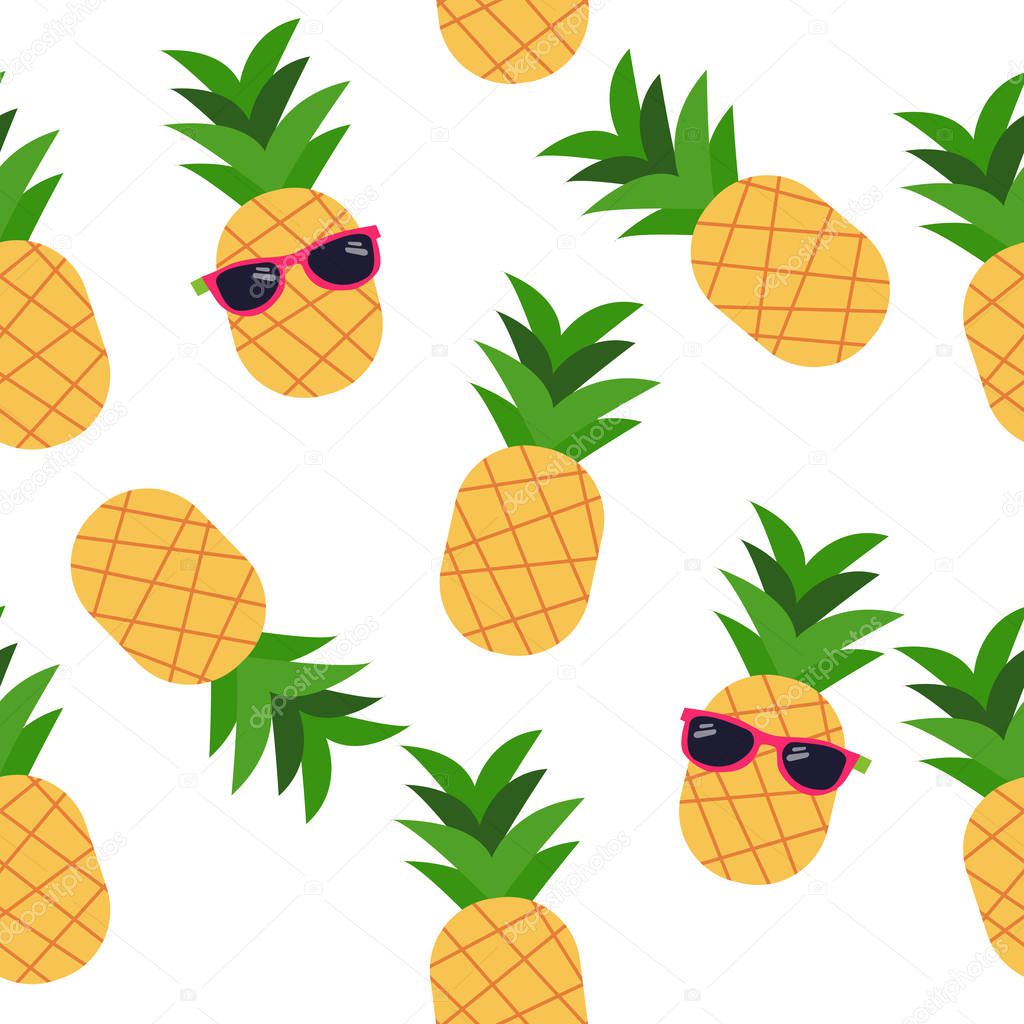 pineapple seamless pattern, simply vector illustration  