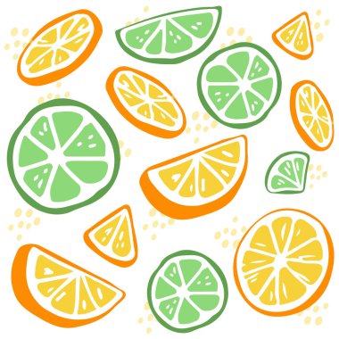 Yeşil kireç ve sarı limon dikişsiz desen