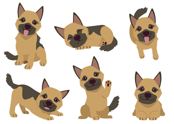 Коллекция щенков немецкой овчарки ретривер во многих действиях. Графический ресурс о лабрадоре ретривере для графики, контента и т.д.
.