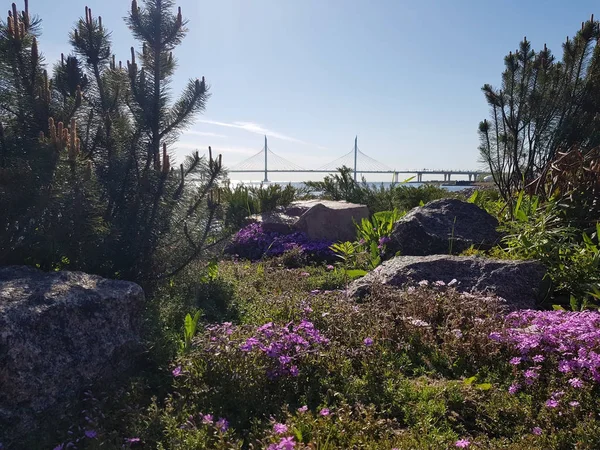 Strahlend Sonniger Sommertag Schöne Aussicht Vom Wasser Auf Den Golf — Stockfoto