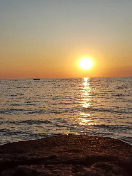 Schöner Blick Auf Den Sonnenuntergang Über Das Meer Der Himmel — Stockfoto