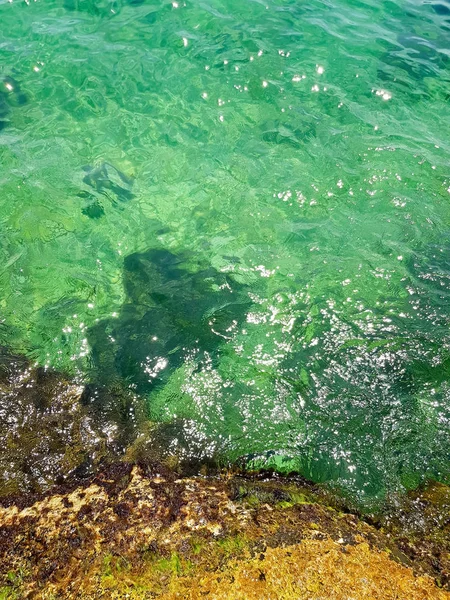 Belle Eau Claire Mer Noire Avec Des Nuances Vert Bleu — Photo