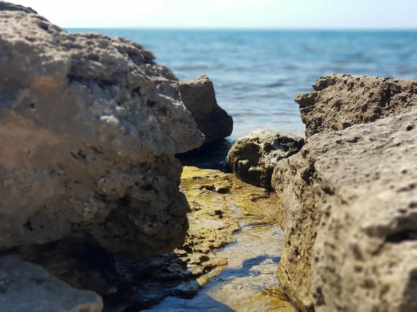 Soulagement Côte Rocheuse Mer Noire République Crimée Par Une Journée — Photo