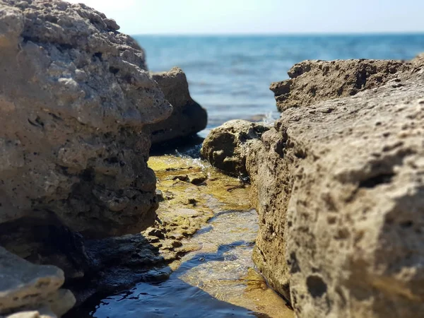 Soulagement Côte Rocheuse Mer Noire République Crimée Par Une Journée — Photo