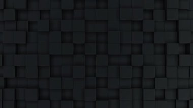 Soyut Siyah Kare Şekil Yüzey Döngüsü Rastgele dalgalanan arkaplan Kusursuz Döngü UHD FullHD 4K 