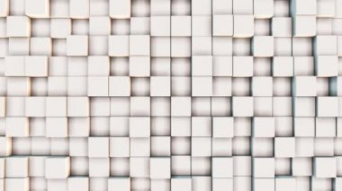 Soyut Beyaz Kare Şekil Yüzey Döngüsü Rastgele dalgalanan arkaplan Kusursuz Döngü UHD FullHD 4K 
