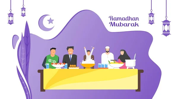 Fiesta del Ramadán iftar — Vector de stock