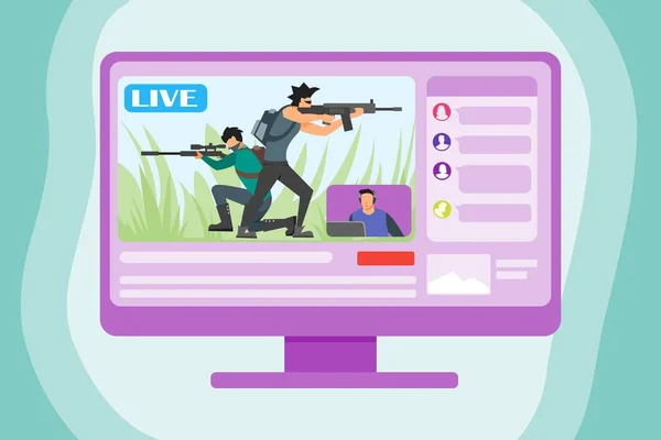 Jugar en línea Juego en vivo en Internet — Vector de stock