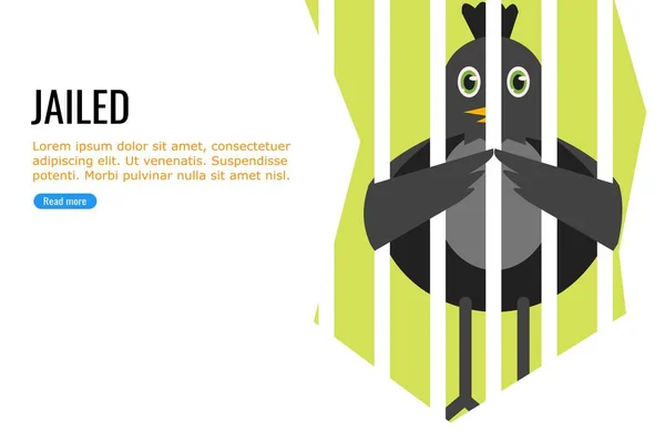 En fågel i fängelse — Stock vektor