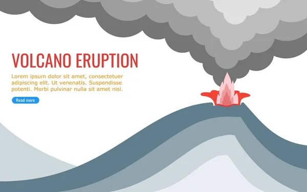 Vulkan utbrott vektor för info Graphic — Stock vektor