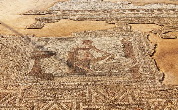 Ancient mosaic in Aphrodite Sanctuary, Cyprus Royalty Free Stock Photos