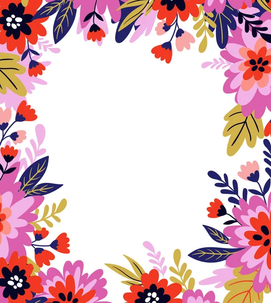 Nahtloses Muster Mit Blüten Und Blättern Stilvoller Floraler Endlosdruck Für — Stockvektor