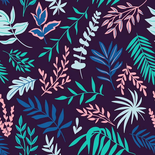 Modèle Sans Couture Avec Des Feuilles Tropicales Belle Impression Avec — Image vectorielle