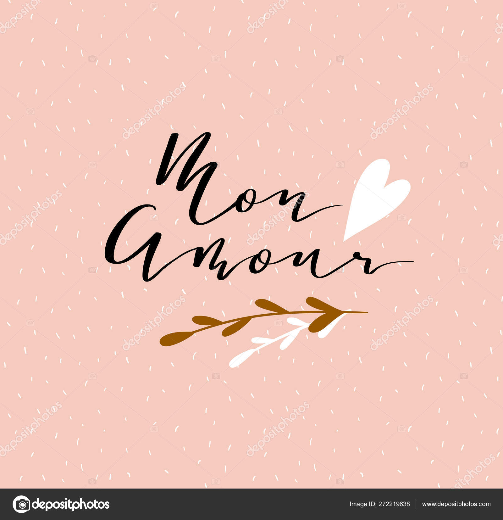 Mon amour valentines day card Royalty Free Vector Image