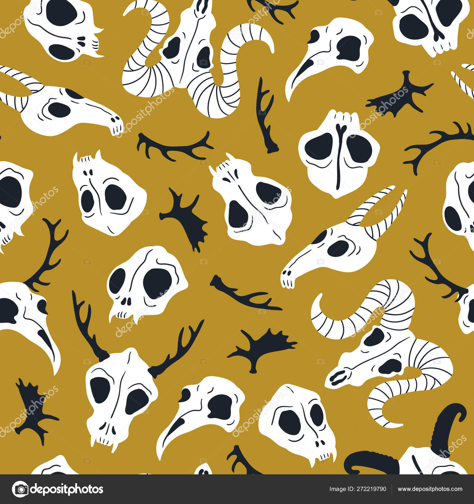Background Animals Skulls Horns Stock Vector Image by ©Utro-na-more